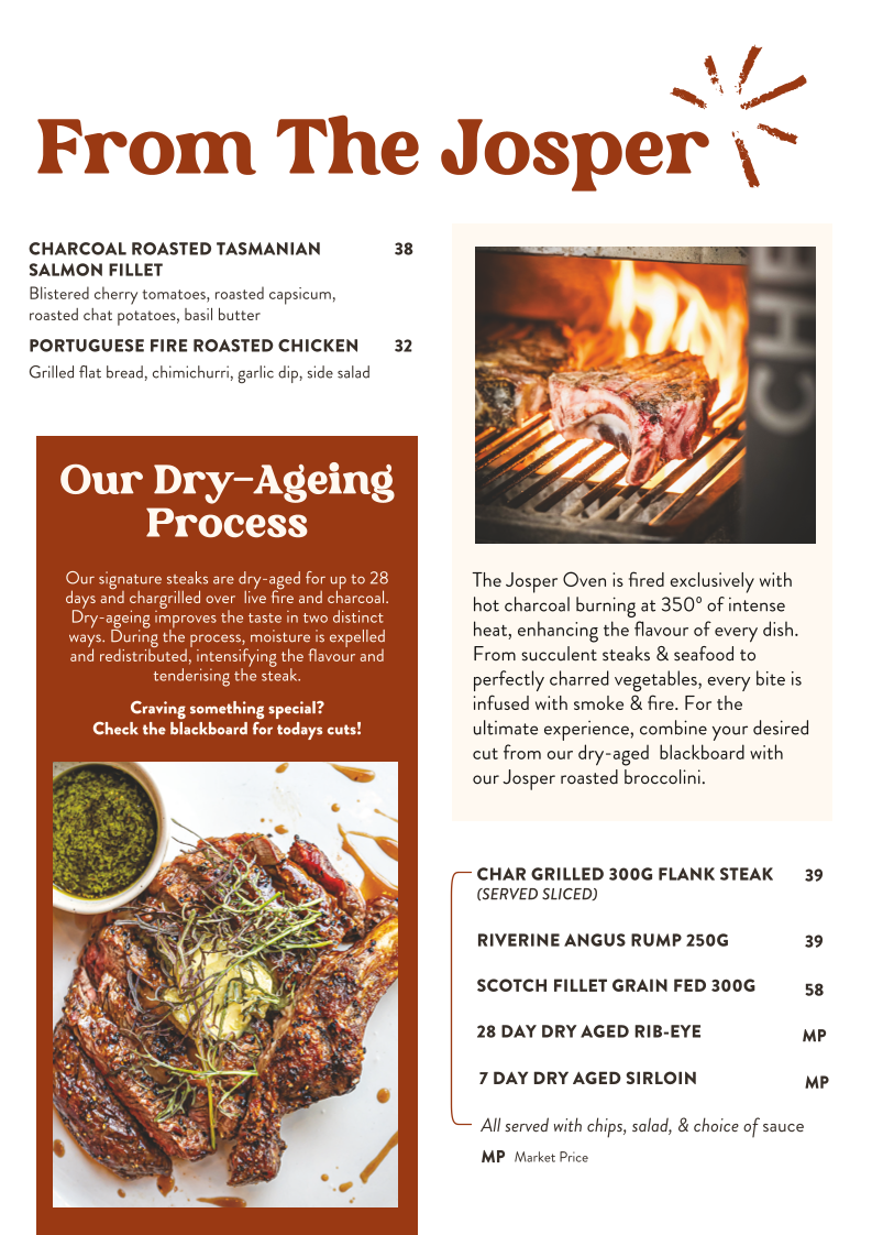 Menu, Hillside Hotel