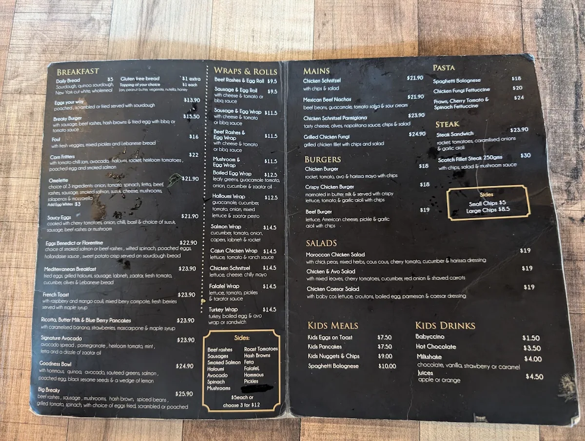 Menu, Espresso Haus Co.