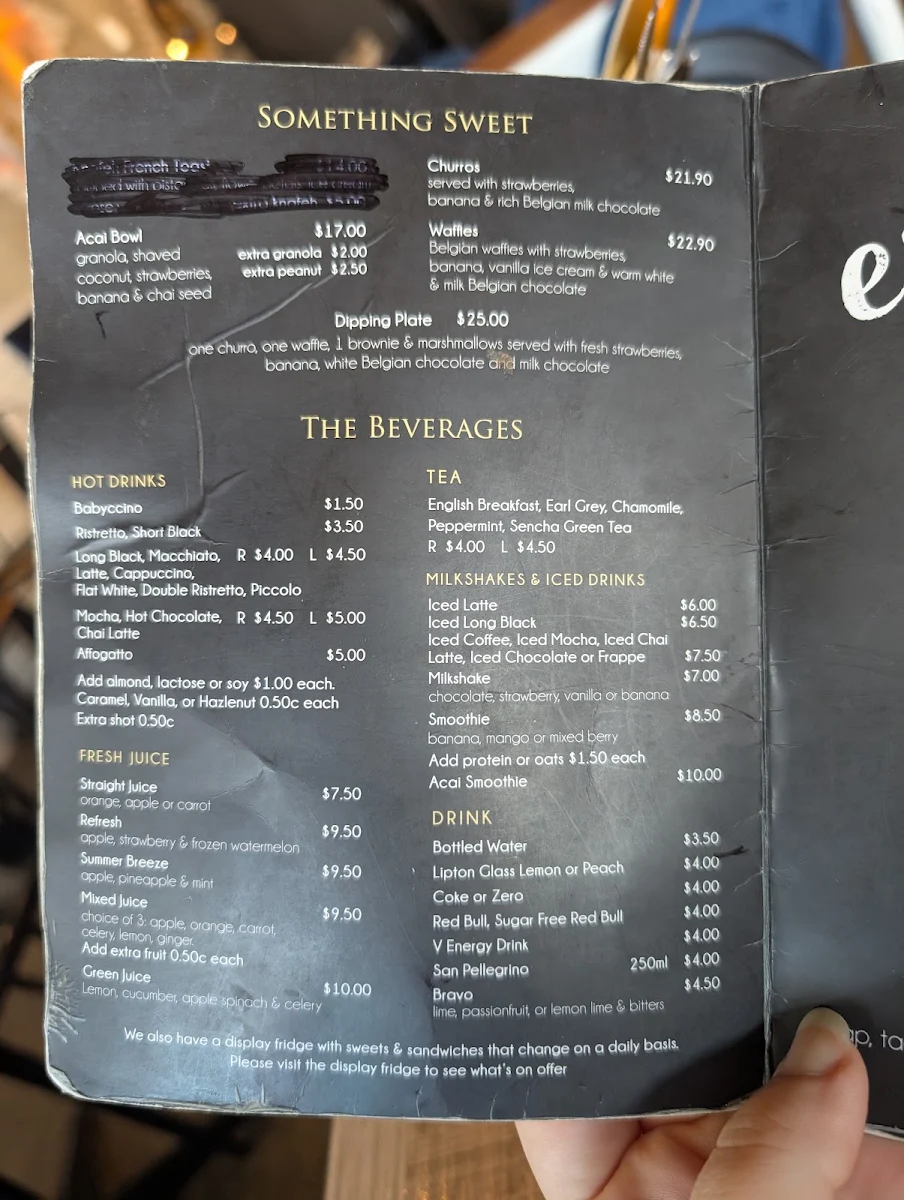 Menu, Espresso Haus Co.