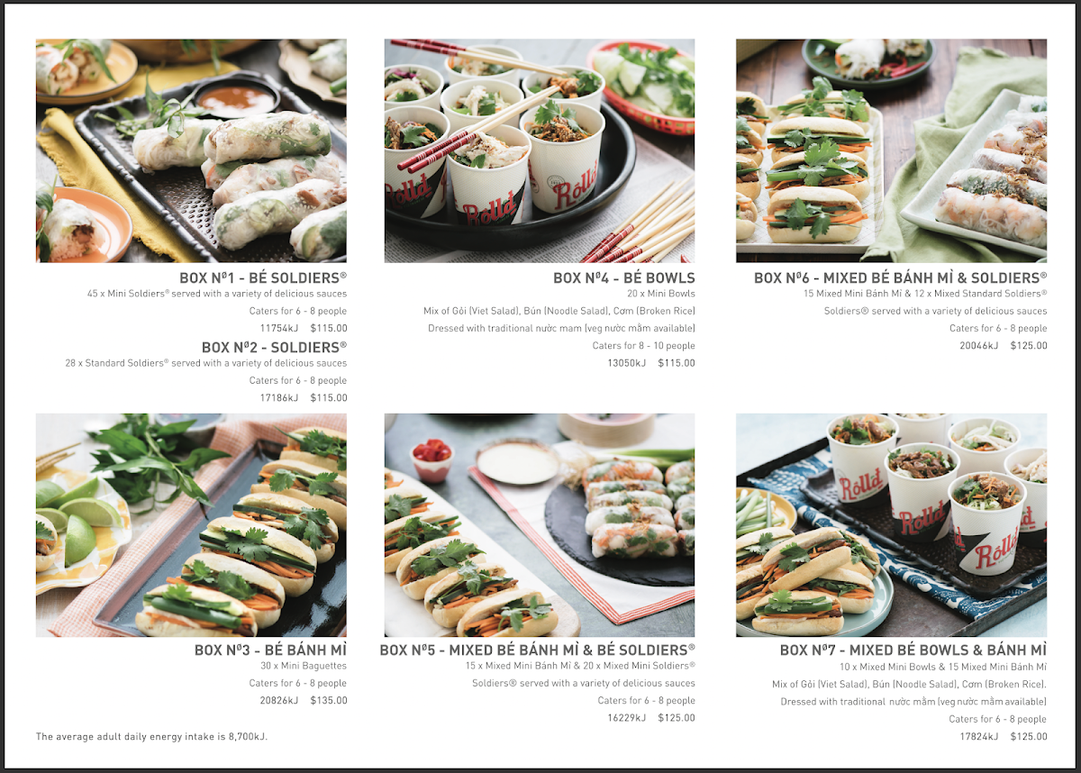 Menu, Roll'd Bondi Junction
