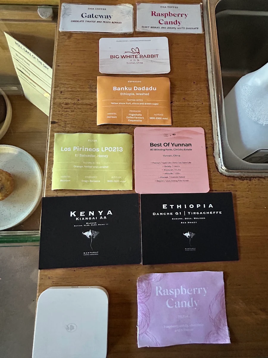 Menu, Calēre Coffee