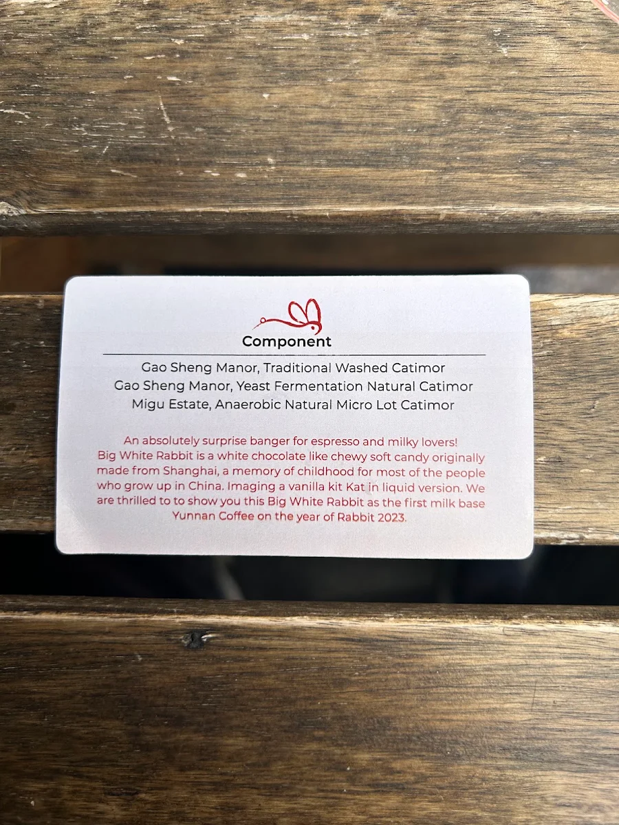 Menu, Calēre Coffee