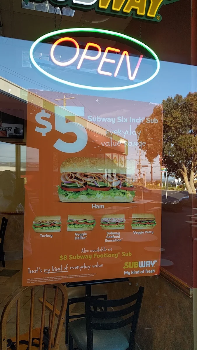 Menu, Subway