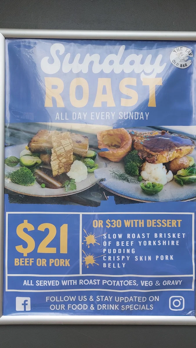 Menu, Old Bar Tavern
