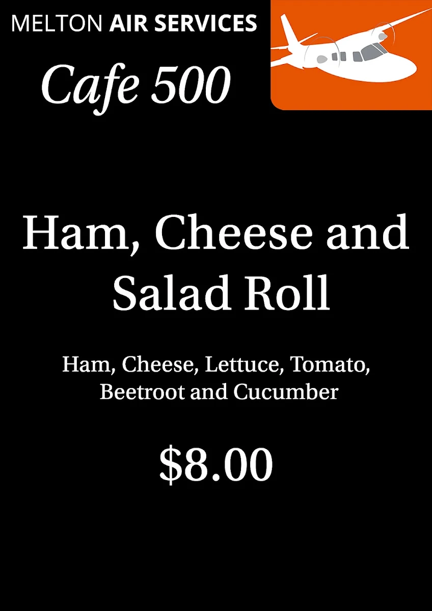 Menu, Cafe 500