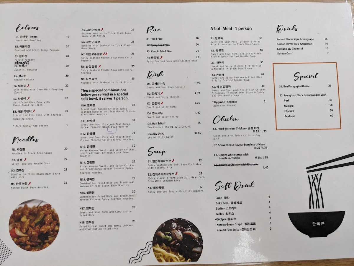 Menu, Han Guuk Guan
