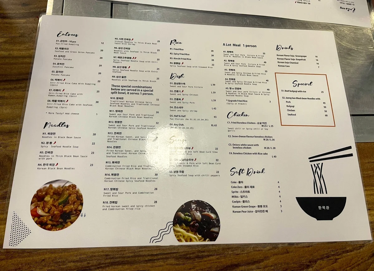 Menu, Han Guuk Guan