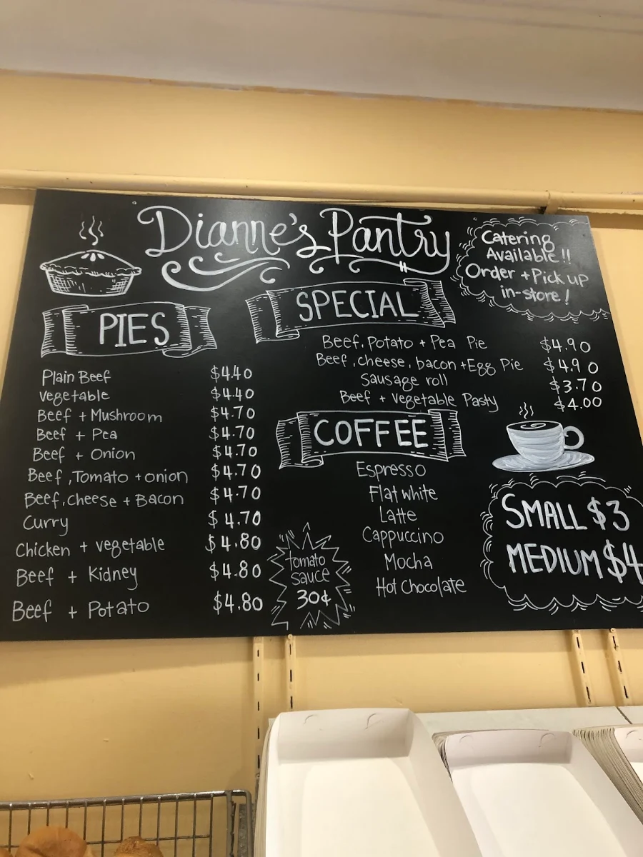 Menu, Dianne's Pantry