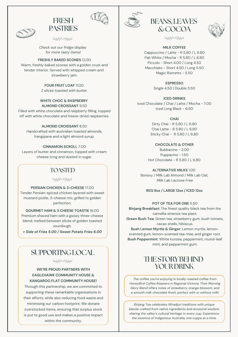 Menu, Omari Bendigo
