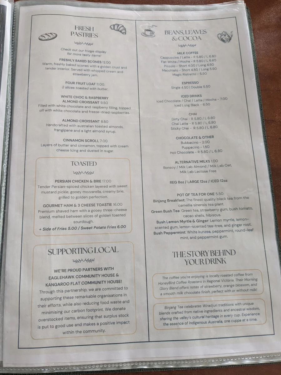 Menu, Omari Bendigo