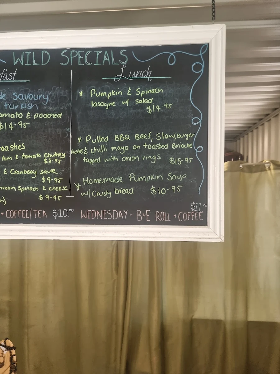 Menu, Wild Grounds Cafe