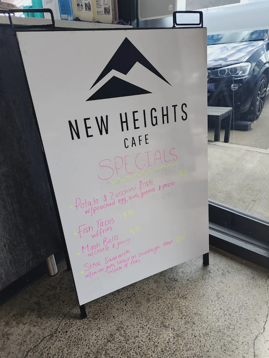 Menu, New Heights Cafe