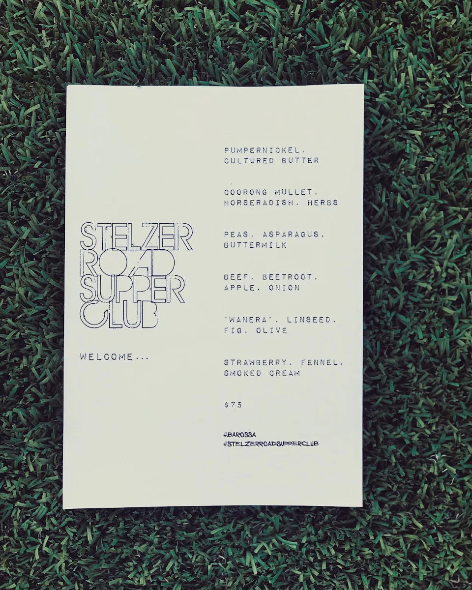 Menu, Stelzer Road Supper Club