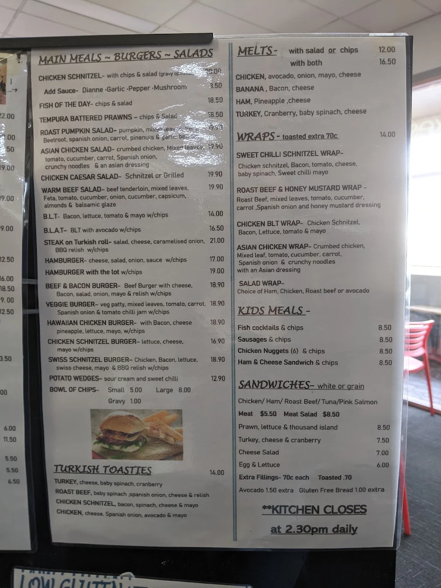Menu, Cafe Ruze