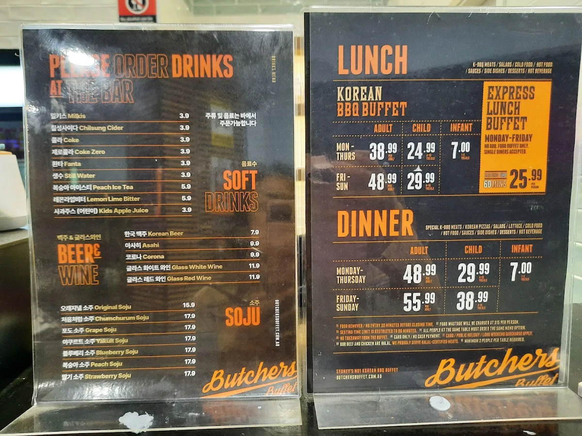 Menu, Butchers Buffet Blacktown