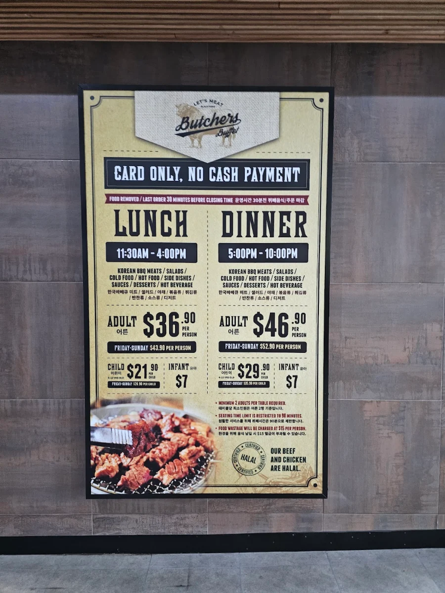 Menu, Butchers Buffet Blacktown
