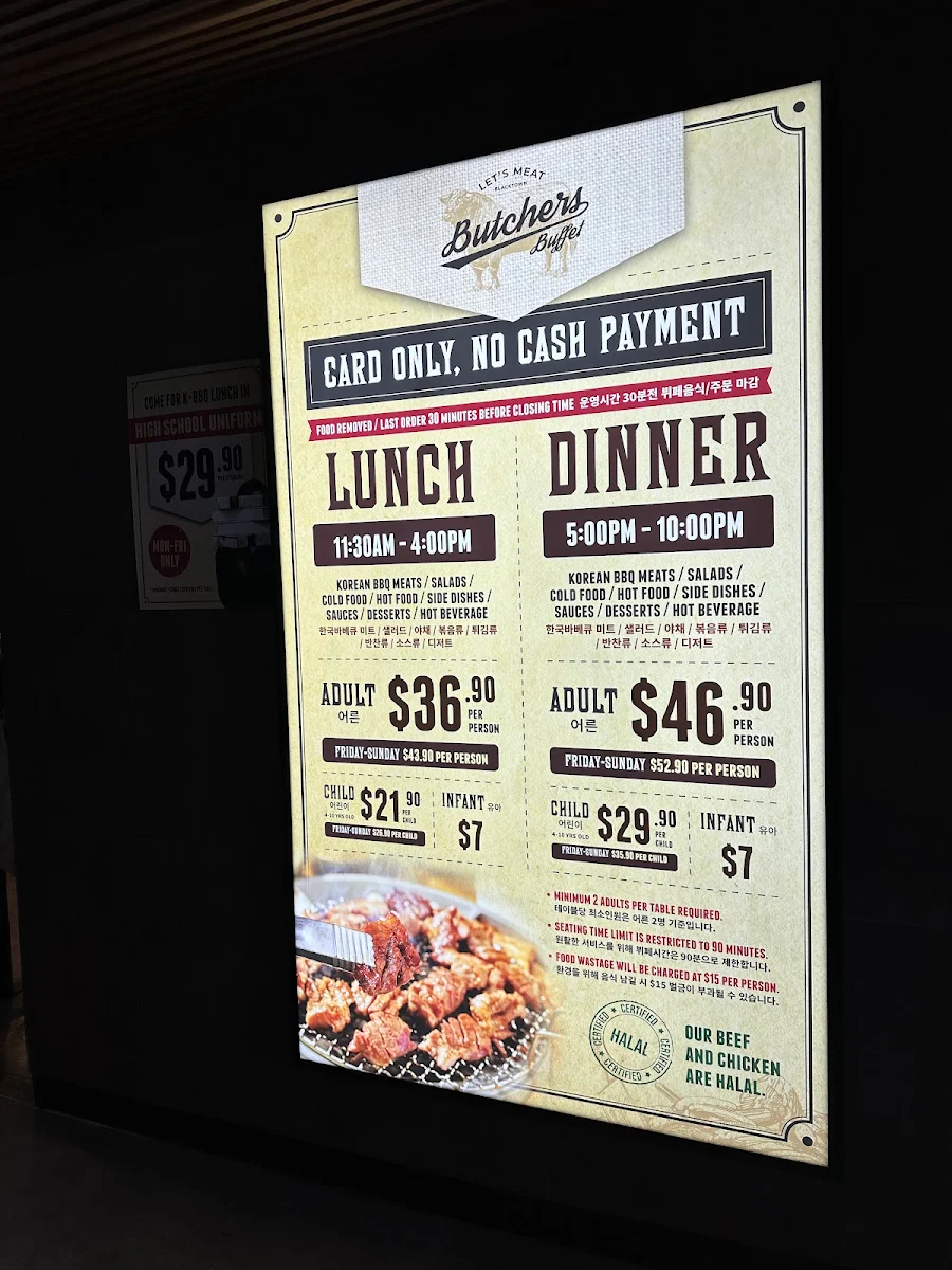 Menu, Butchers Buffet Blacktown