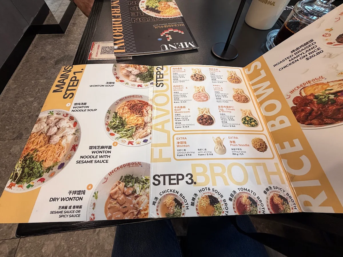 Menu, INCREDIBOWL Halal Wonton Noodle Soup