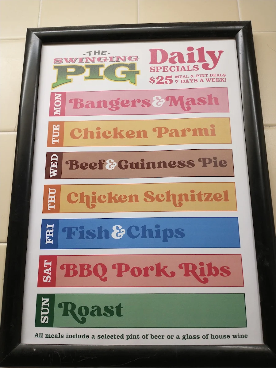 Menu, Leisure Inn