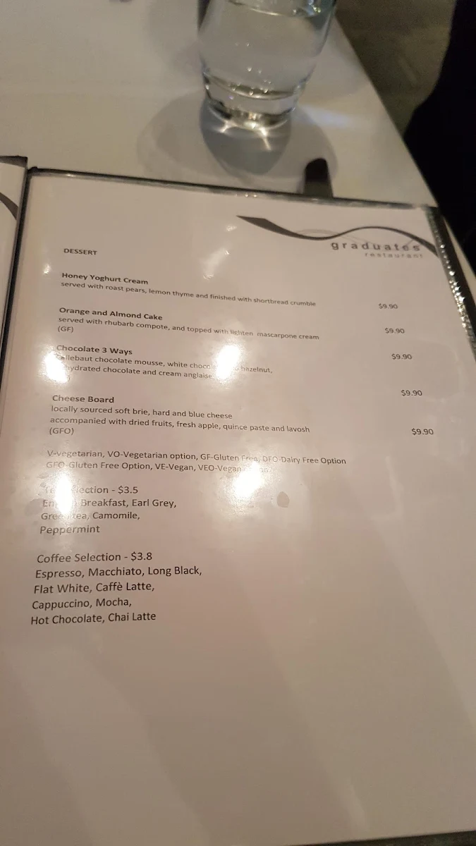 Menu, TIROS @ Regency