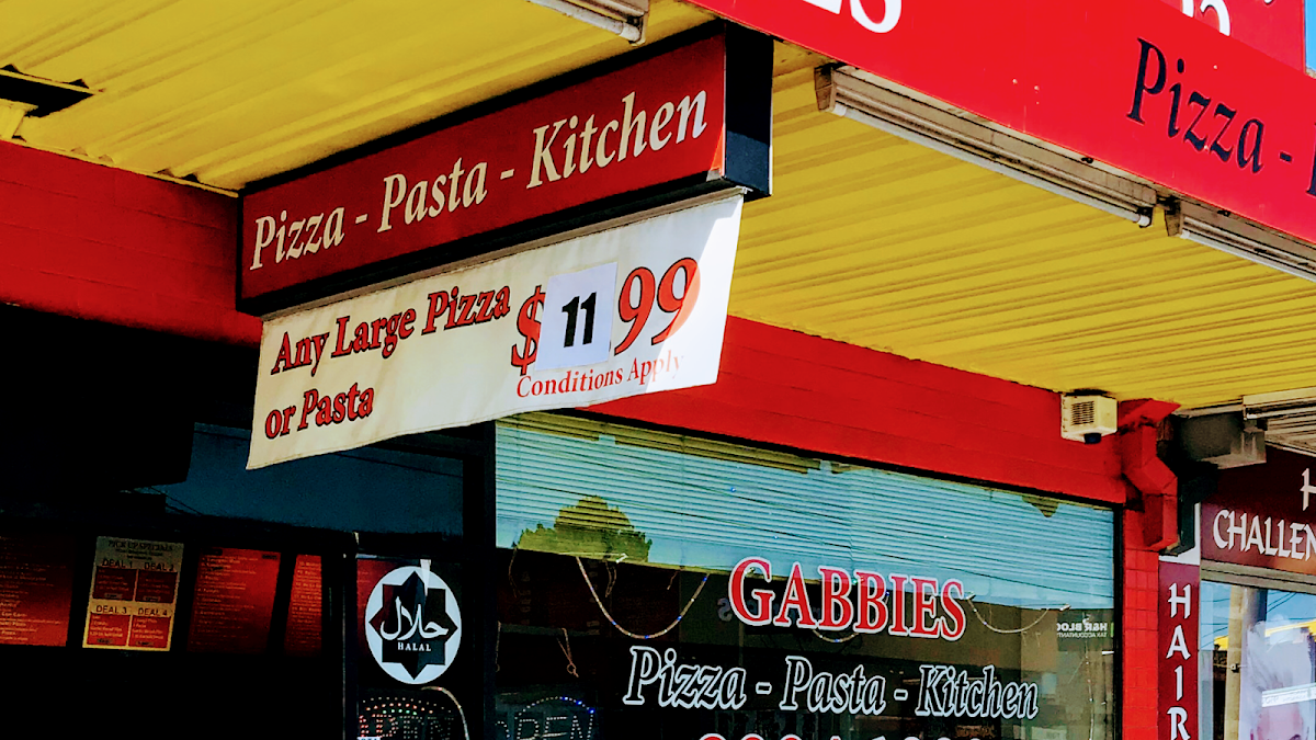 Menu, Gabbies Pizza
