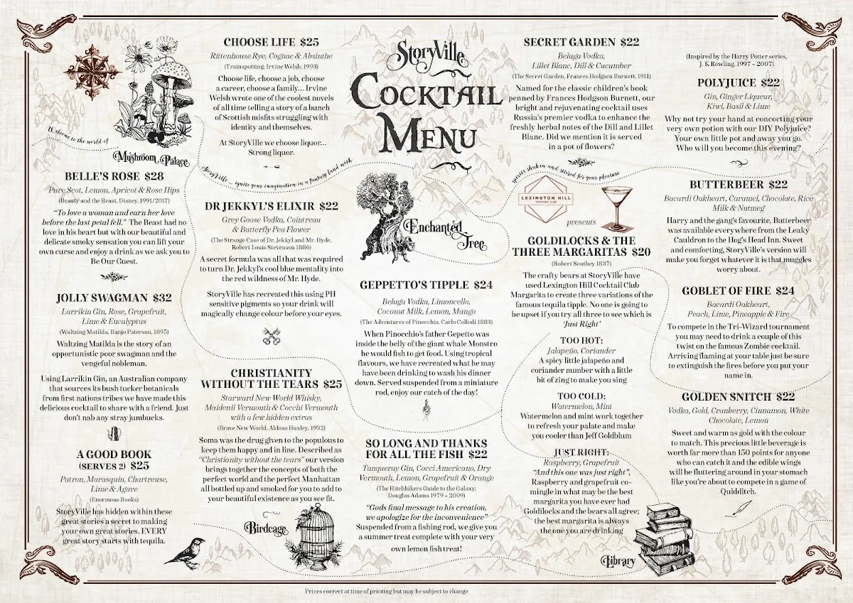 Menu, StoryVille