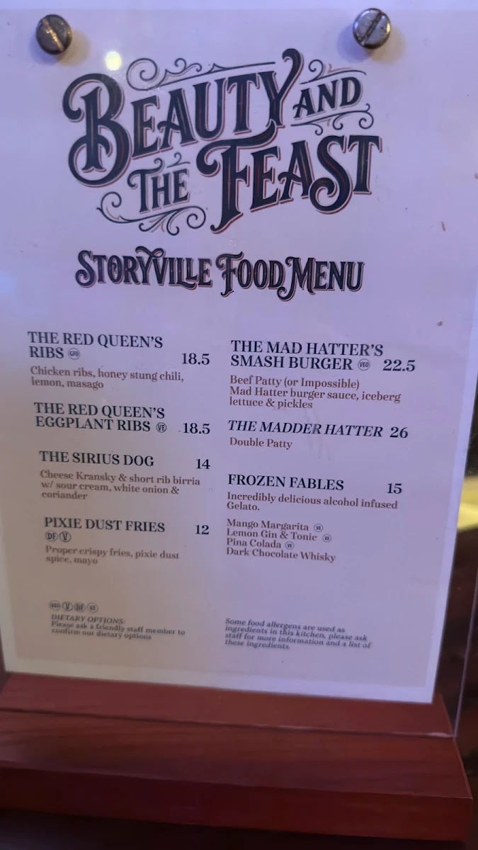 Menu, StoryVille