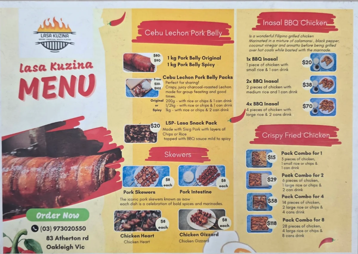 Menu, Lasa Kuzina