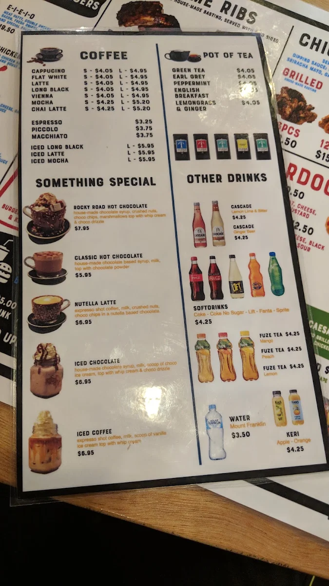 Menu, Flames Burgers & Grill (Wanneroo)