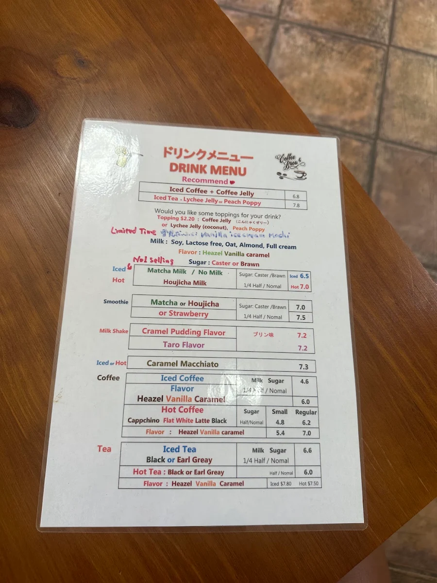 Menu, Art Taste Cafe