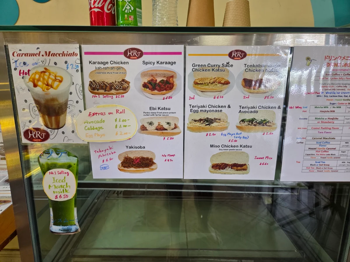 Menu, Art Taste Cafe