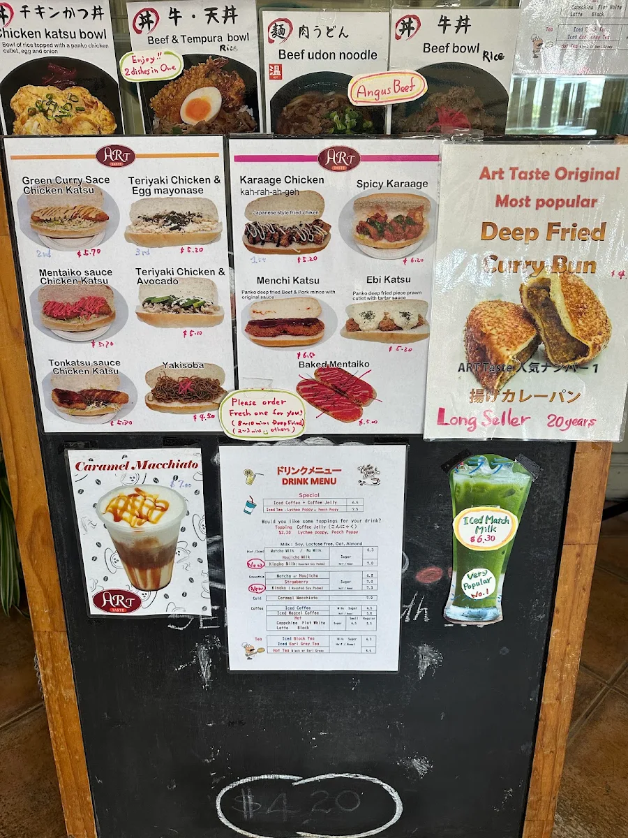Menu, Art Taste Cafe