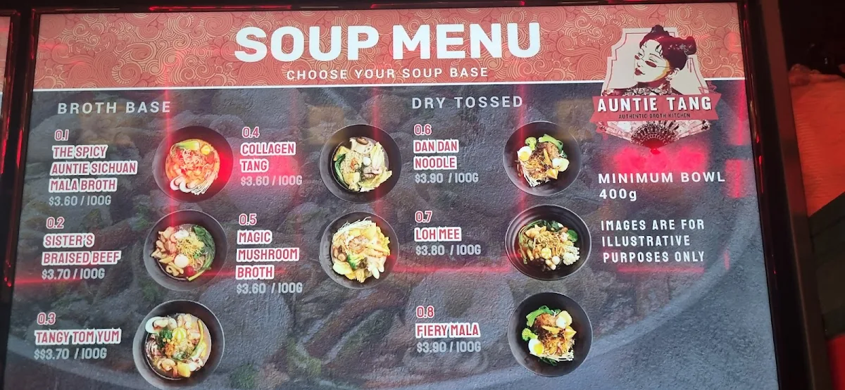 Menu, Auntie Tang - Halal Malatang