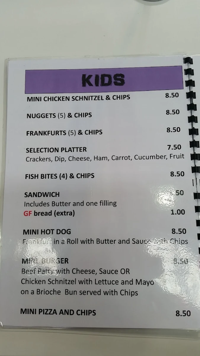 Menu, Little Rockets Play Cafe Munno Para