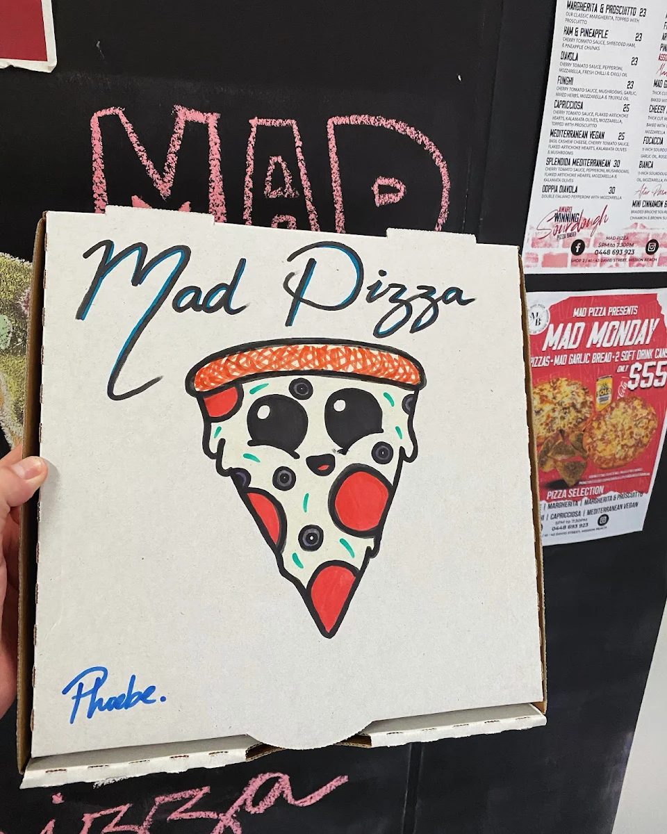 Menu, Mad Pizza Mission