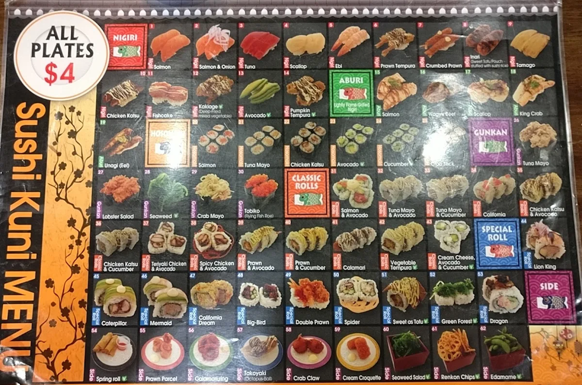 Menu, SUSHI FIRST