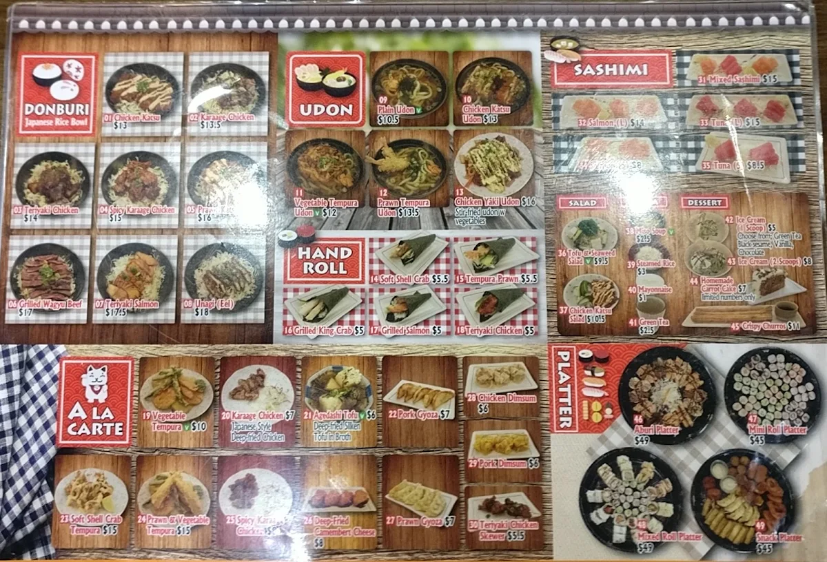 Menu, SUSHI FIRST