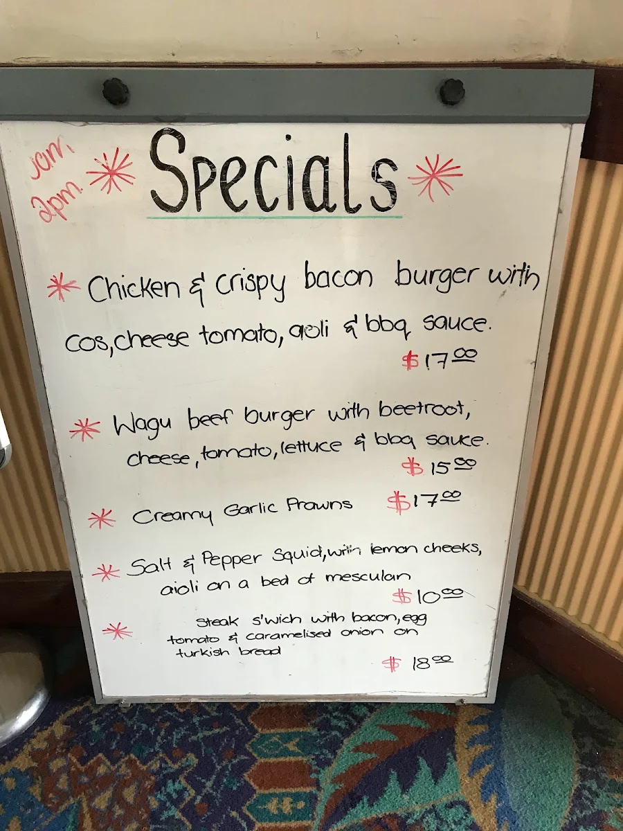 Menu, Hotel Lismore
