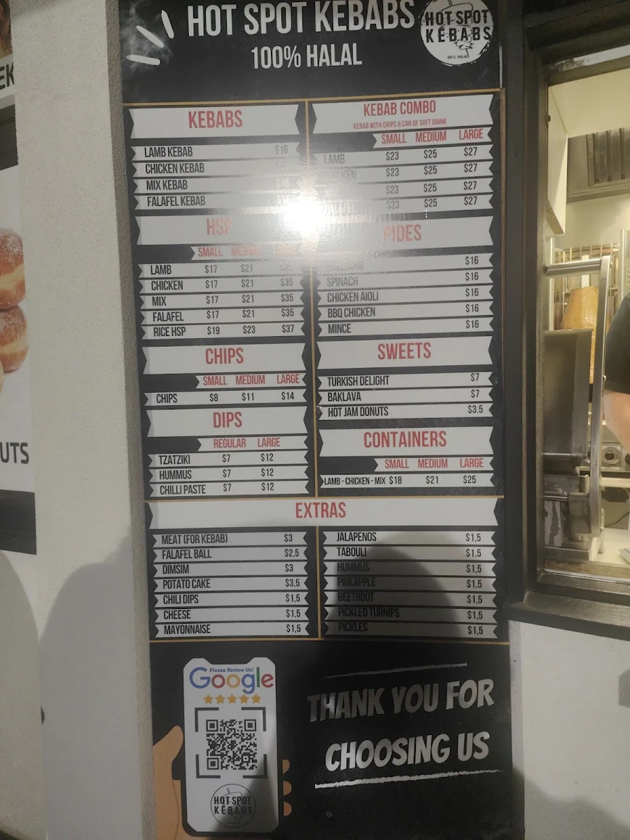 Menu, Hot Spot Kebabs