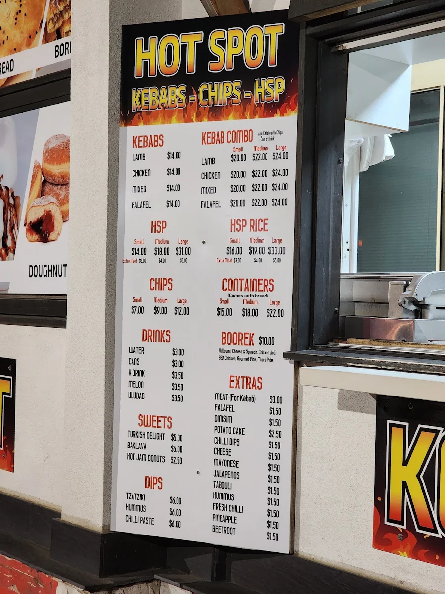 Menu, Hot Spot Kebabs