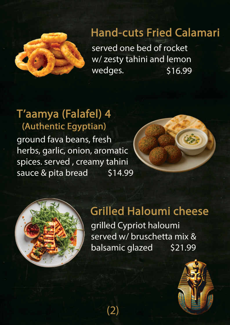 Menu, Alexander Mediterranean Restaurant