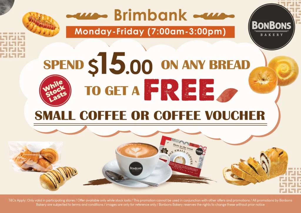 Menu, Bonbons Bakery Brimbank