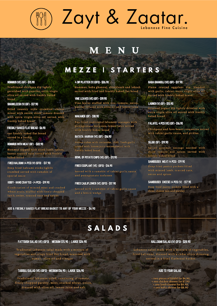 Menu, Zayt & Zaatar-est 2016 On Rundle
