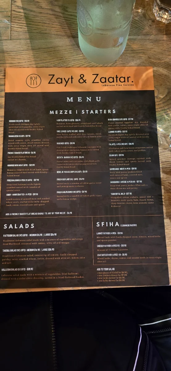 Menu, Zayt & Zaatar-est 2016 On Rundle