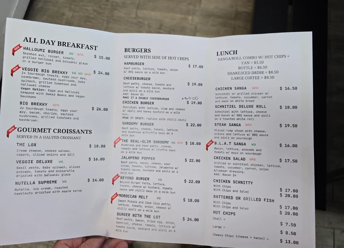 Menu, Paper Plane Factory Cafe