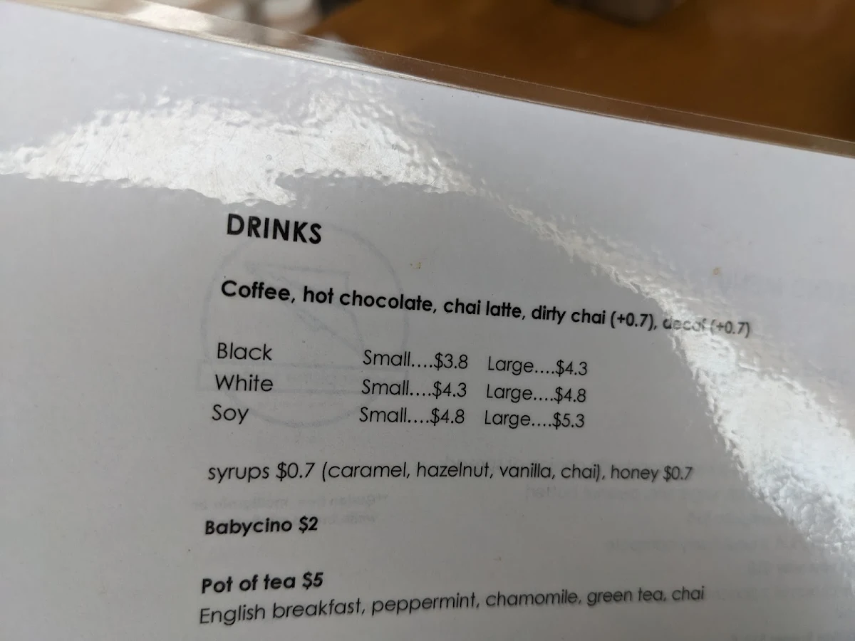 Menu, Paper Plane Factory Cafe