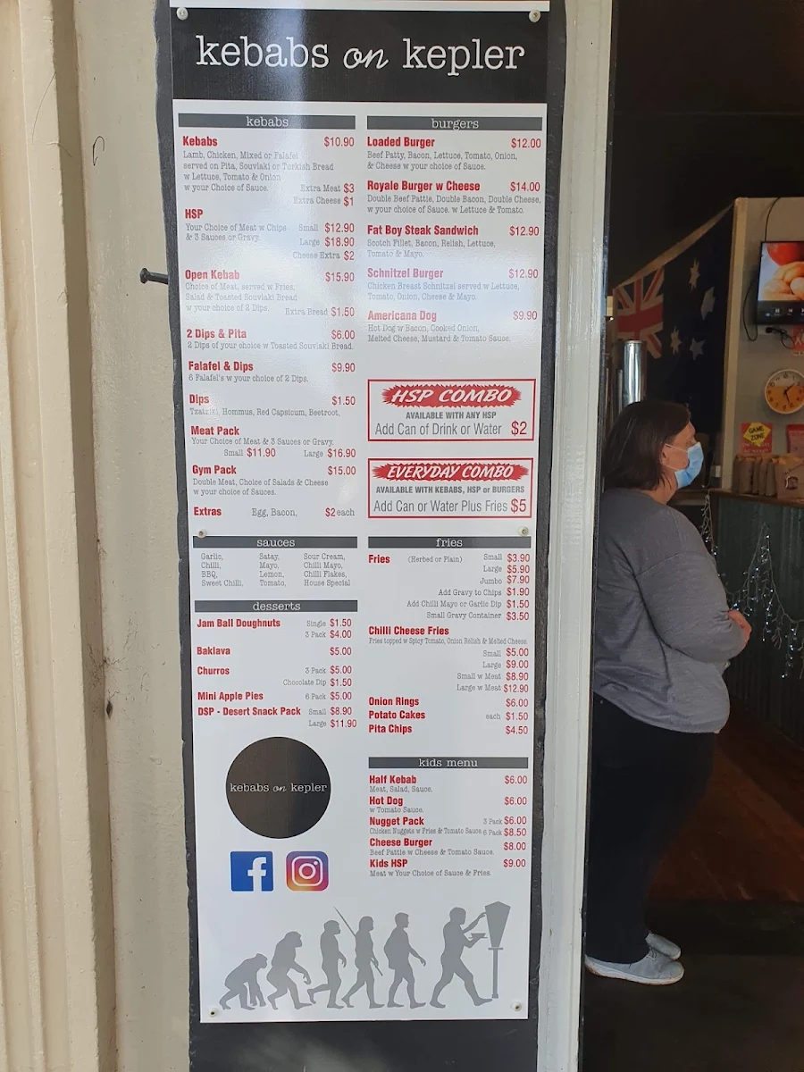 Menu, Kebabs on Kepler