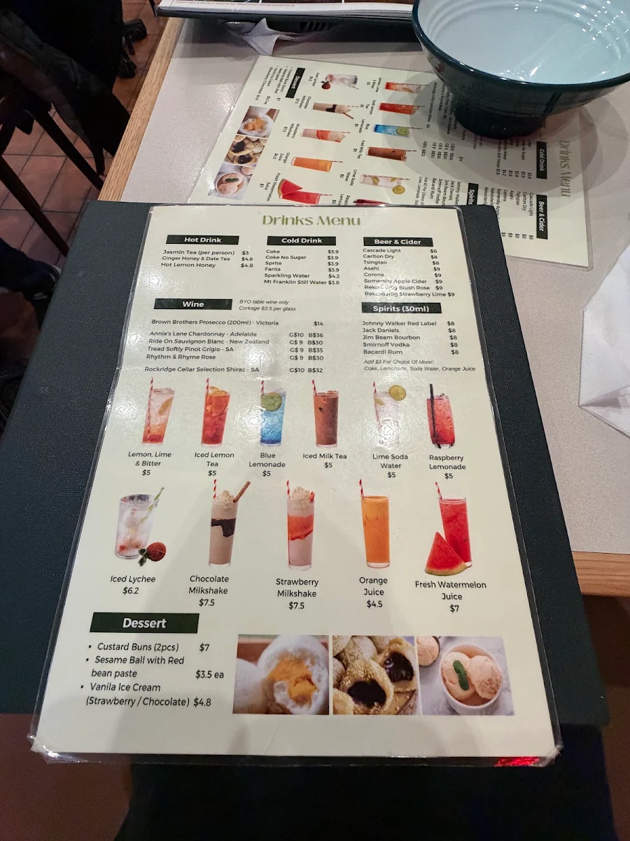 Menu, Angie's Kitchen Watergardens