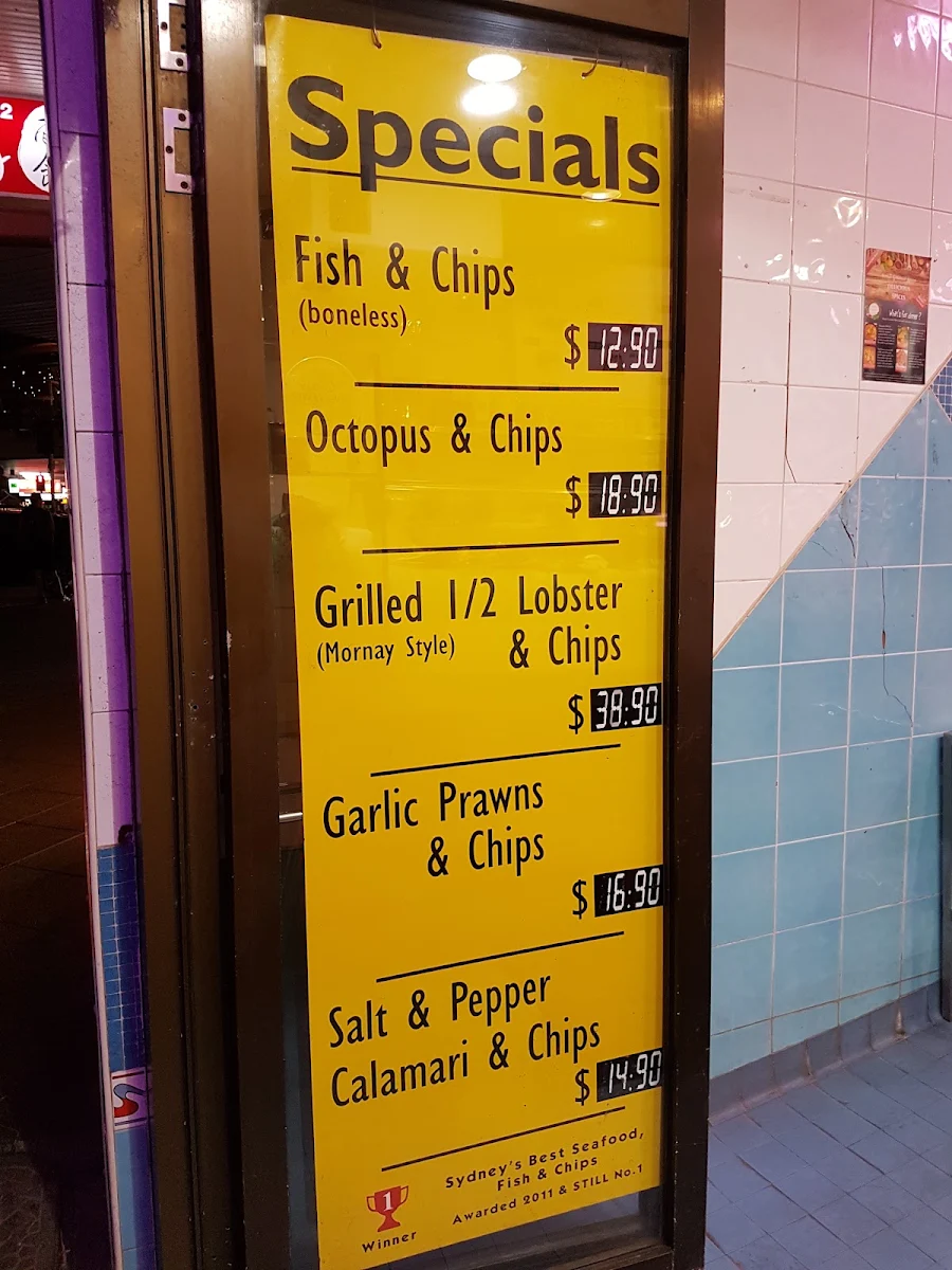 Menu, Oporto Bondi