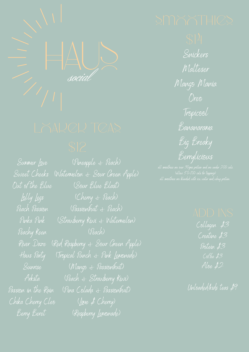Menu, Haus Social